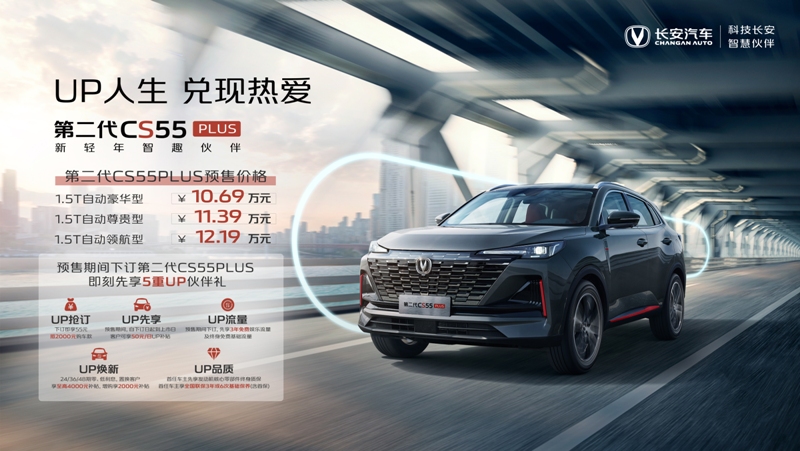 第二代CS55PLUS预售开启，10.69万元起