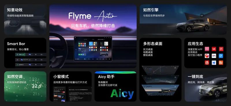 魅族Flyme Auto车机发布，首搭于领克08